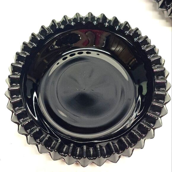 Indiana Glass Tiara Diamond Cut Black Ashtray Trinket Dish Depression Glass - Picture 5 of 8